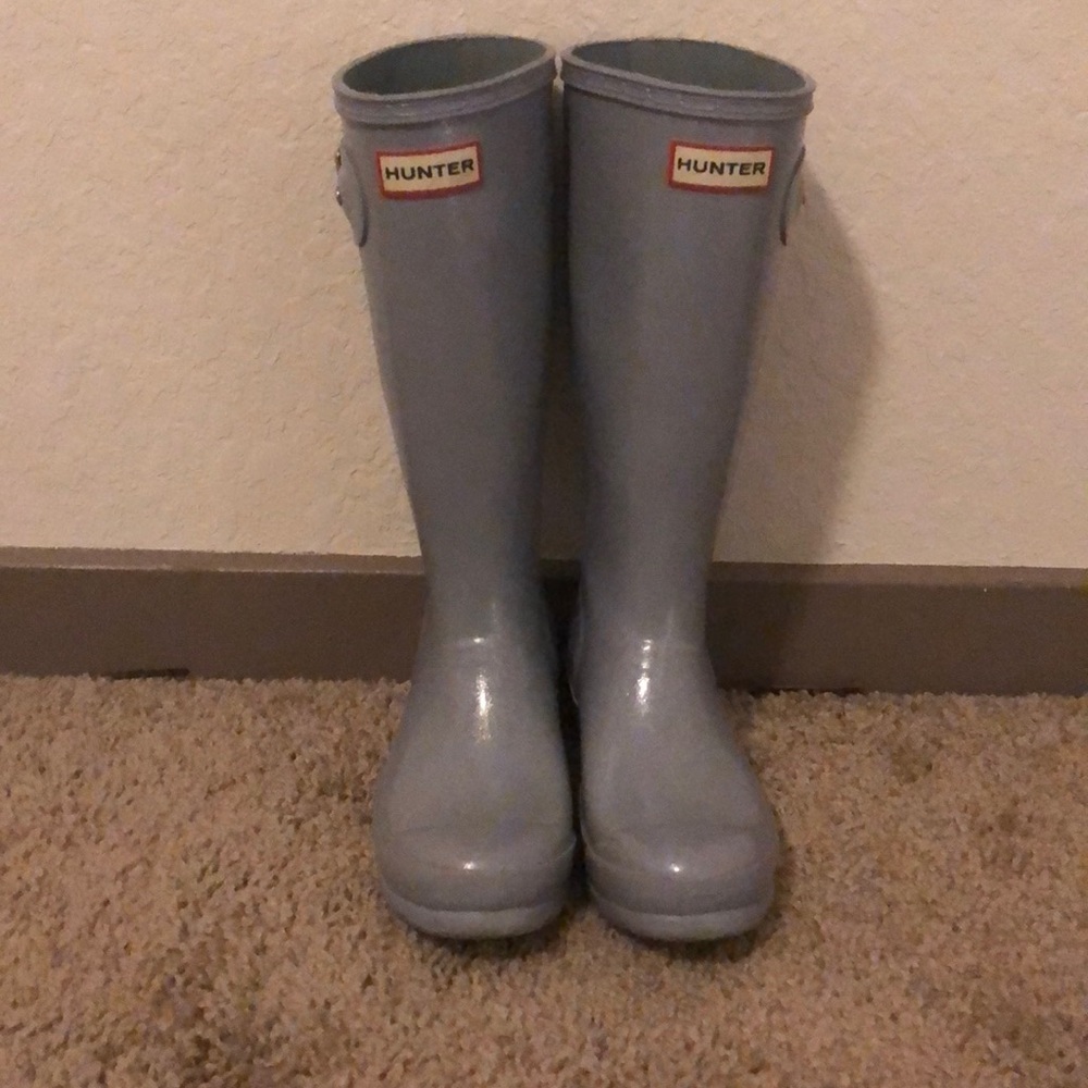 Grey sparkle hunter rain boots!!